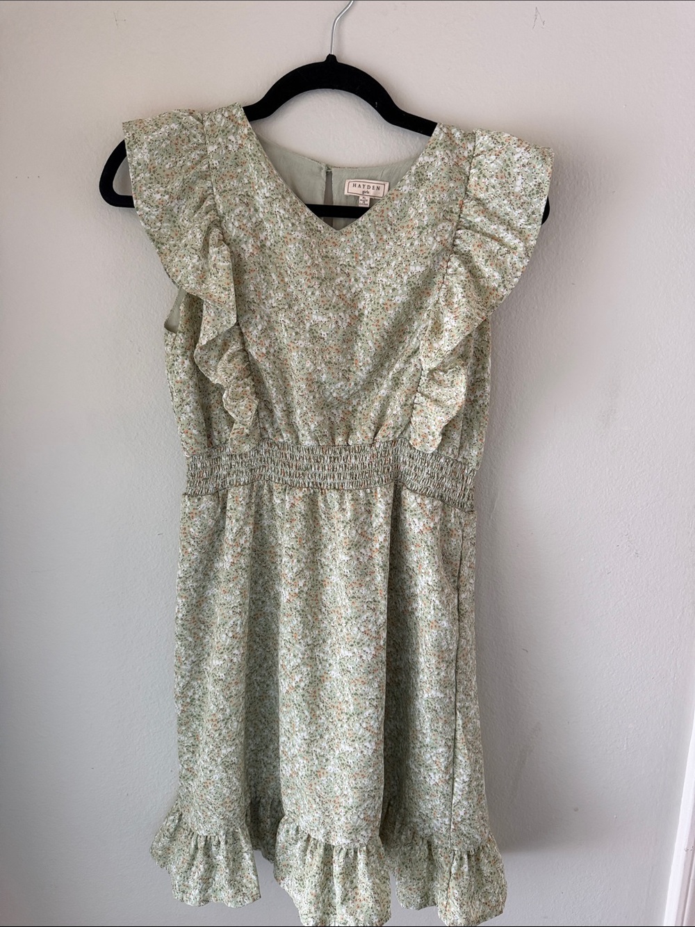 Hayden Girls Mint Green Floral Ruffle Dress